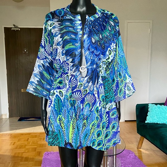NWOT Peacock Coverup Tunic - Picture 1 of 10
